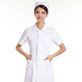 夏装护士服短袖白蓝粉色美容工作服不起球抗菌面料HX-20定做