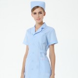 护士服夏装短袖导医药店工作服蓝色美容服HX-08抗菌口腔服定做