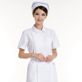 护士服夏装短袖白色药店工作服抗菌抗皱导医服HX-09定做