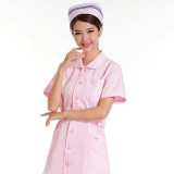 夏装护士服短袖白蓝粉色美容工作服不起球抗菌面料HX-20定做