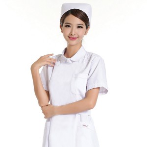护士服夏装短袖白色药店工作服抗菌抗皱导医服HX-09定做