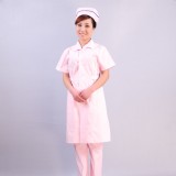 护士服夏装医生短袖美容服白大褂白色粉色南丁格尔HX-16定做