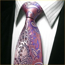 定做独家设计色织真丝领带套装粉色孔雀花结婚领带套装定做