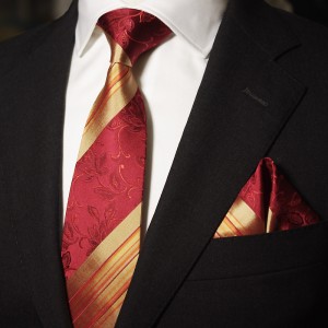 定做奢华经典红色真丝领带三件套男正装商务结婚婚庆套装定做