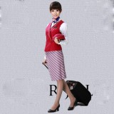 重庆空姐服企业OL工作服制服客服营业员女装女裙马夹套装定做