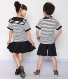 重庆厂家直销小学生夏季校服儿童演出服幼儿园园服海军服夏装套装定做