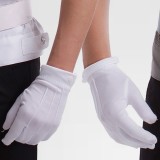 重庆工作白色手套保安服男女带扣手套配饰司机舞台白礼仪棉手套定做