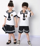 重庆厂家直销幼儿园园服夏装海军服中学小学生夏季校服套装表演服定做
