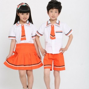 重庆中小学生春夏季校服园服儿童纯棉短袖校服英伦学院派校服园服套装定做