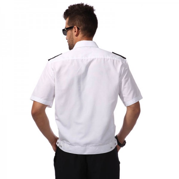 重庆保安服短袖衬衣白色物业半袖衬衫保安制服工作服定做