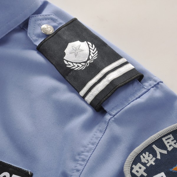 重庆蓝色短袖保安衬衣夹克保安衬衫夏季物业酒店保安制服套装定做