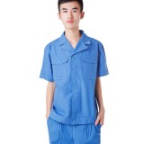 蓝色短袖工作服套装男工厂定做工服工装工程服劳保服正品定做
